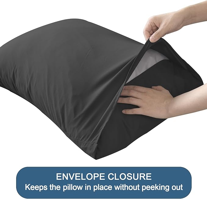 SPRINGSPIRIT Sleeper Sofa Queen Sheets Set, 4 Piece Bed Sheets Set Up to 8" Deep Pockets, Extra Soft and Breathable Bedding Sheets, Black