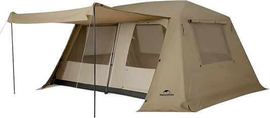 Naturehike Village Lite Camping Tent, 60S Easy Setup Instant Tents for Camping, Double Layer 4/8 Person Tent with with Full Rainfly