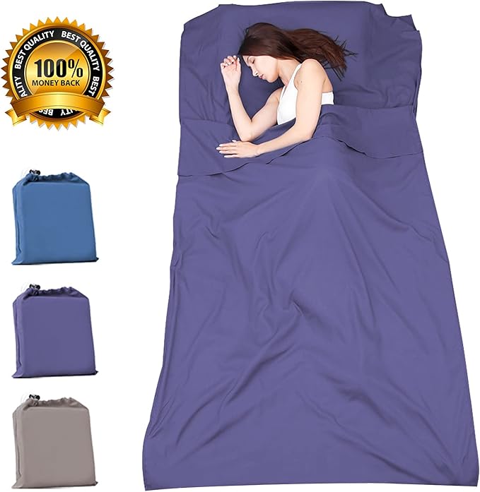 Travel and Camping Sheets Sleeping Bag Liner,Lightweight Travel Sheets for Hotel Portable Hotel Sleeping Bag Sack for Adults,Premium Soft Hotel Sleep Sheet for Traveling Hostels Picnic