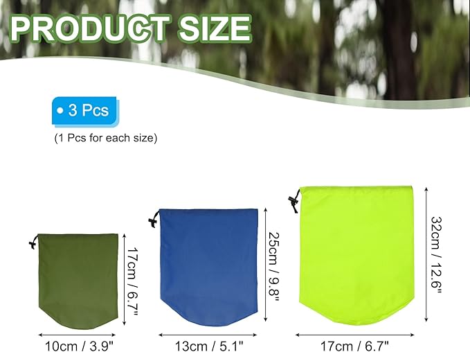 PATIKIL Stuff Sack, Waterproof Outdoor Storage Sack Portable Drawstring Dust Flap Bag for Hiking Backpacking