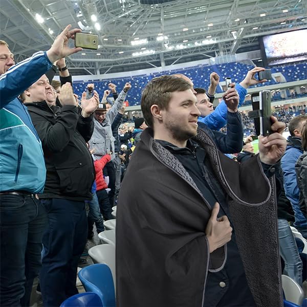 Tirrinia Large Waterproof Outdoor Blanket, Soft Warm Windproof Stadium Blanket with Sherpa Fleece and Foldable for Outdoor Sport, Baseball, Football, Beach, Concerts, Car