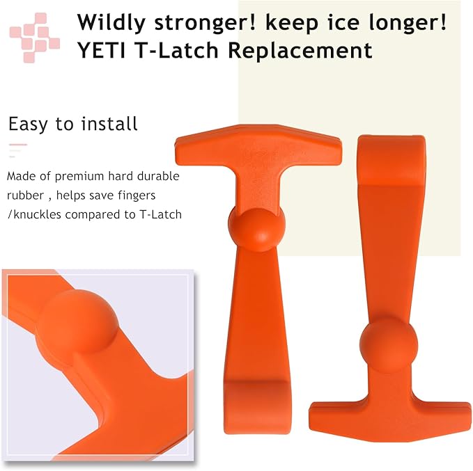 Cooler Latches Replacement for Yeti, RTIC, Lid Latch Parts(2 Pack) Compatible with Yeti Coolers T-Latches Made of Premium Hard Durable Rubber