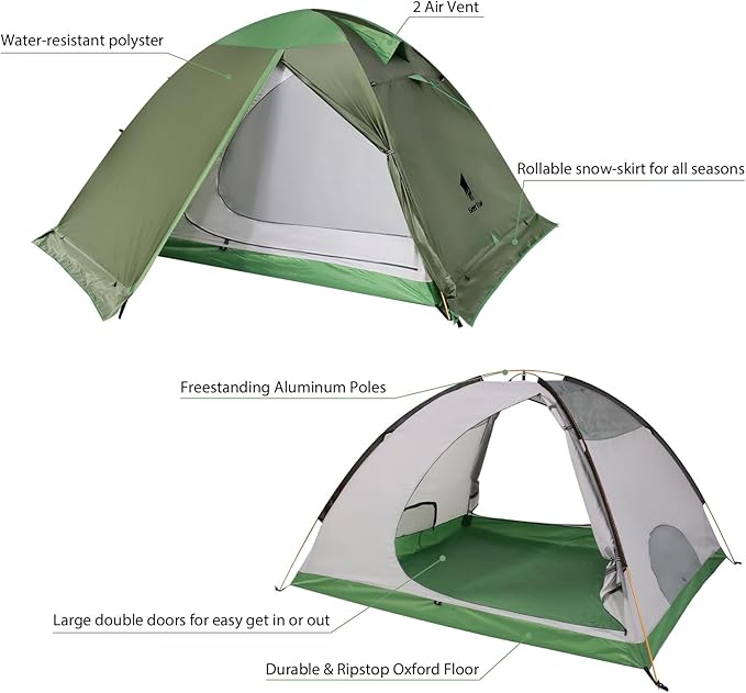 GEERTOP 4 Person 4 Season Tent for Camping Waterproof Double Layer Easy Set Up Family Tent for Camping Hiking Backpacking Outdoor Travel