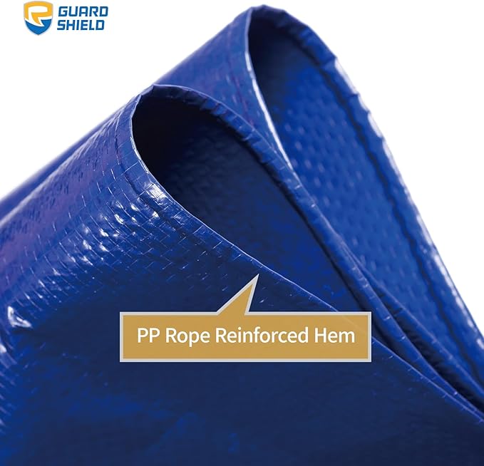 GUARD SHIELD Tarp 16x20 Feet Waterproof Blue/Silver Tarps 8Mil Multi Purpose UV Resistant Cover for Outdoor,Camping,Tent,Boats