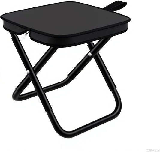 6pack 12inch Folding Stool Portable Camping Chairs with Carry Bag for Outdoor Mountaineering Fishing Hiking Hunting Foot Stool Mini Travel Chair (Black)