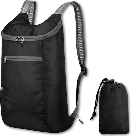 Backpack Foldable Waterproof Hiking Backpack Small Daypacks Lightweight Shoulder Bag Travel Outdoor Rucksack Sport Bag(Black)