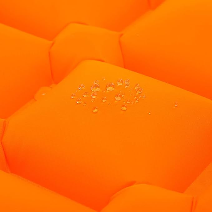 Ultralight Waterproof Inflatable Sleeping Pad with Storage Bag – 75.6”L×22.8”W×1.98”Th Single Air Mattress for Camping/Backpacking/Hiking/Traveling (Orange, Single)