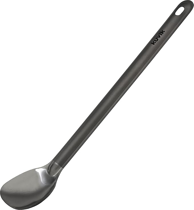 Kuvik Titanium Long Handle Spoon 2-Pack - Ultralight and Compact for Camping and Hiking