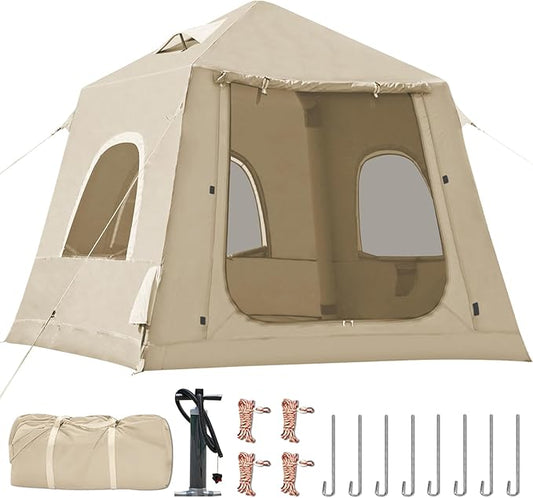 Inflatable Tents for Camping,Easy Blow Up Tent with Hand Pump,4 Seasons Waterproof Air Inflatable Camping Tent House for Family Weekend Camping