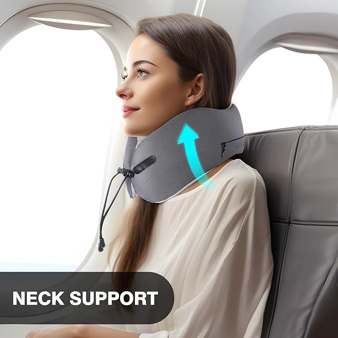 RESTCLOUD Plane Neck Pillow, Travel Neck Pillow for Sleeping on Airplanes, Flight and Car with All-Rounded Neck Support (Small)