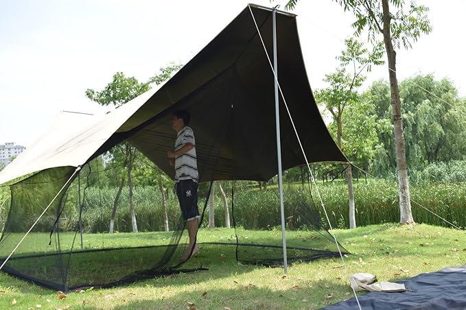 Outdoor Mesh Screen House Lightweight Camping Canopy Tent Net Mesh Outdoor 4-6 Person Mesh Net Travel Portable Tarp Mesh (Small)