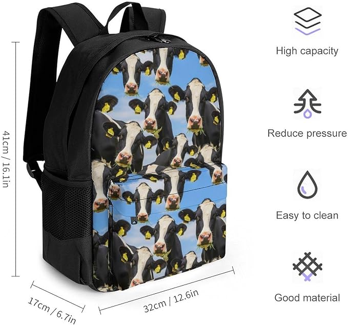 Backpack Polyester Multipurpose Anti-Theft Cow Cattle Shoulder Bag Big Capacity Gym Outdoor Hiking Backpack With Padded Straps