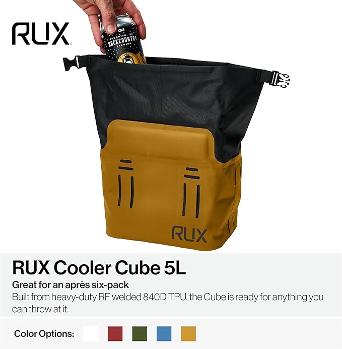 RUX 5L Cooler Cube - Our Small Cooler Bag is A Compact, Insulated Soft Cooler Perfect for Camping, Daily Carry, Or Van Life. Weatherproof, Modular, and Built to Go Anywhere.