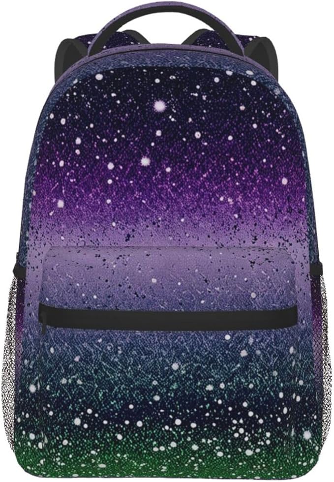 Daypack Backpack Multipurpose Anti-Theft Large Capacity Bookbag, Sparkling Mermaid Scales Travel Hiking Camping Rucksack With Adjustable Shoulder Straps