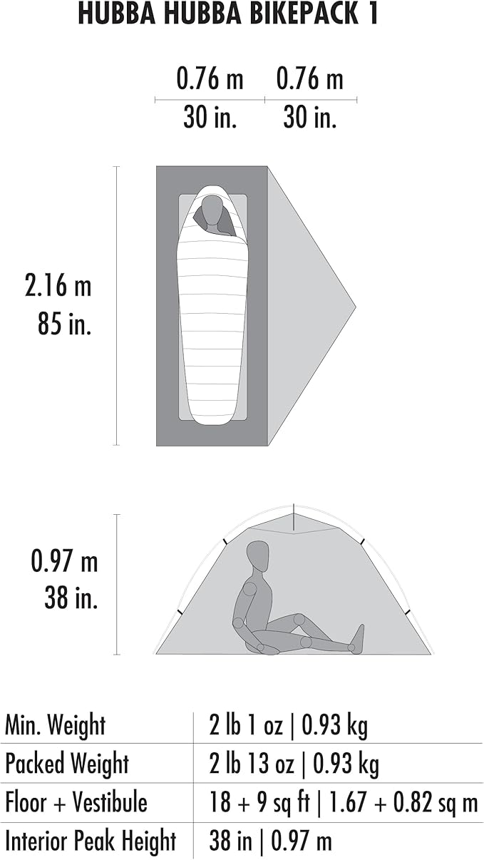 MSR Hubba Hubba Bikepack 1 Person Bikepacking Tent