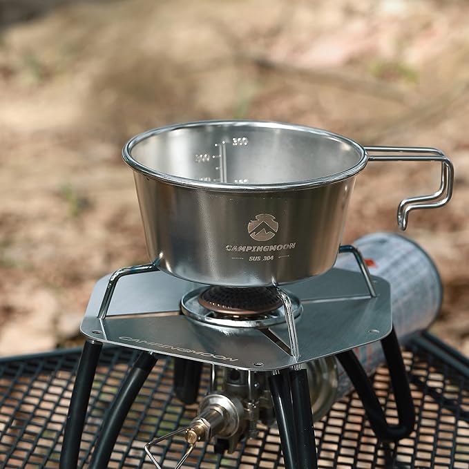 CAMPINGMOON 2pcs Set Stainless Steel Deep Type Camping Sierra Cup 450ml S-360