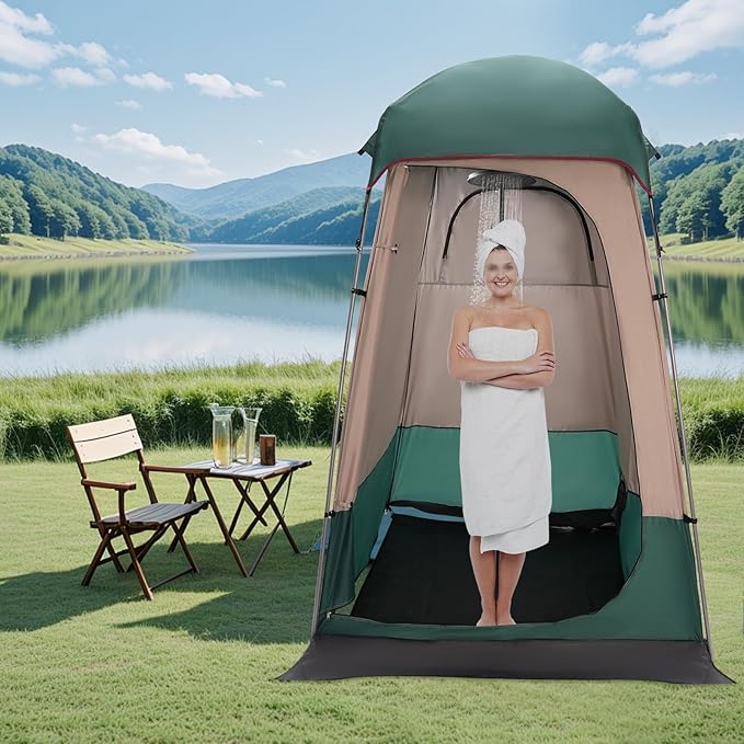 Shower Tent for Camping Outdoor Privacy Tent 63 * 63 * 94.5" Spacious Camping Changing Tent Dressing Room Portable Toilet Tent Camping Privacy Shelter Instant Outdoor Rain Shelter (Dark Green)