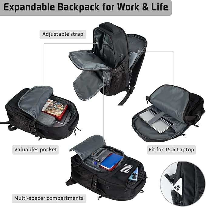 30L Military Tactical Backpack Small Army Molle Assault Bag 3 Day Daypack for Men Hiking Camping Work, Balck Tactical Backpack with Water Pouches