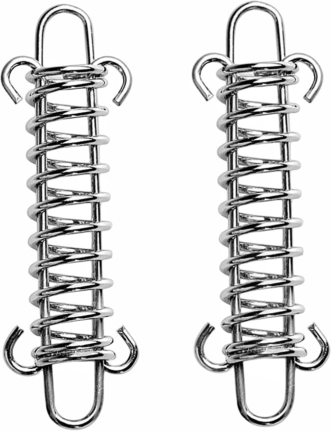 2Pcs Dog Leash Shock Absorbing Buffer Tension Spring Training Sun Shade, Heavy Duty Stainless Steel 304 Tent Rope Fixed Buckle Drawbar Spring (L)