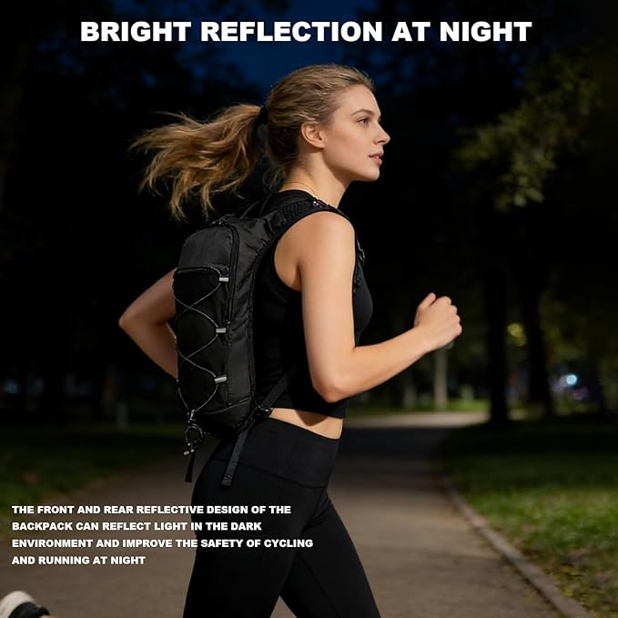 Hiking Hydration Pack Running Backpack Daypack Vest for Women Men,Lightweight Hydration Packs Cycling Biking Trail Race Rave Marathon (with 2L Water Bladder)