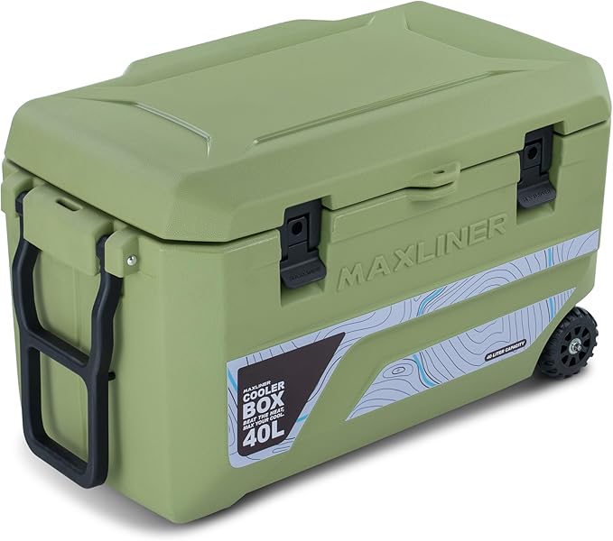 Max Cooler Box (40L) Outdoor Activities, Such as Camping, Fishing, Hiking, and picnics. Box Keeps Cold to 180 Hours (7.5 Day)