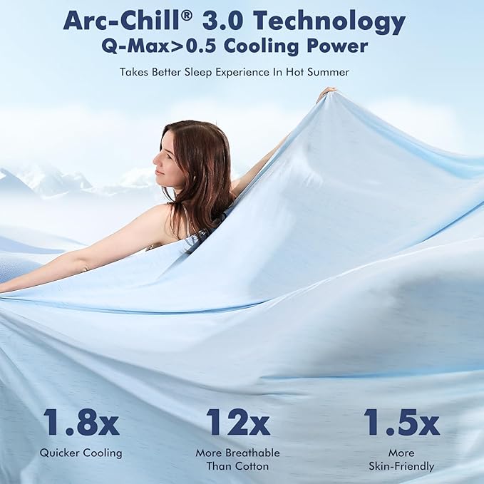 Elegear Cooling Blanket for Hot Sleepers, Double-Sided Arc-Chill® 3.0 Cooling Tech, Q-Max >0.5 Cool to Touch Cooling Blankets, Soft Breathable Summer Blanket for Night Sweats & Hot Flashes, Queen