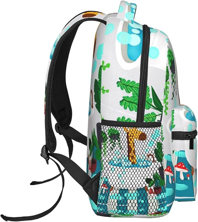Backpack Polyester Anti-Theft Multipurpose Cute Bathtub Giraffe Art Bookbag Large Capacity Laptop Book Bag Rucksack With Side Pockets