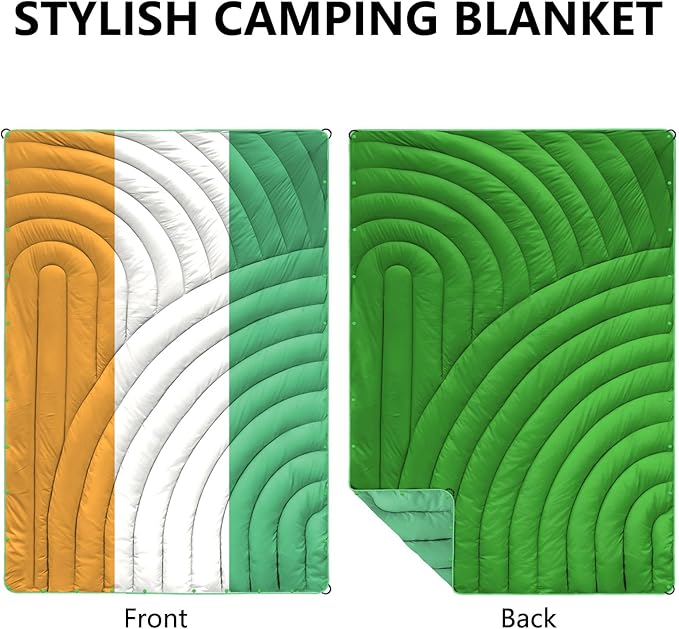 Camping Blanket,Puffy Printed Camp Blankets Lightweight Packable for Outdoor Camping,Traveling, Stadium, Hiking, Picnics