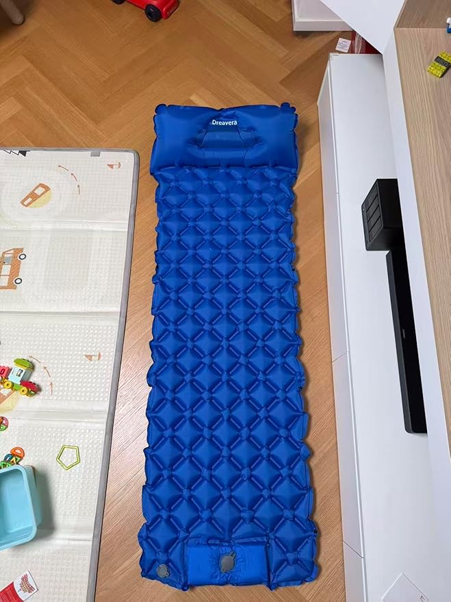 Compact Sleeping Pad for Camping with Pillow,Ultralight Waterproof Sleeping Mat-Built in Foot Pump Fast Inflation for Travel Backpacking Hiking, Outdoor Adventure Camp Gear