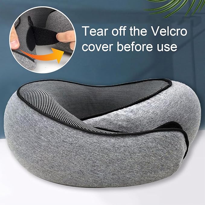 2PC Neck Travel Pillow,Travel Pillow Airplane Memory Foam Airplane Pillow 360 Degree Support Neck Pillow,Compact and Ergonomic Design for Traveling, Airplanes, Offices, Car(2PC Black)