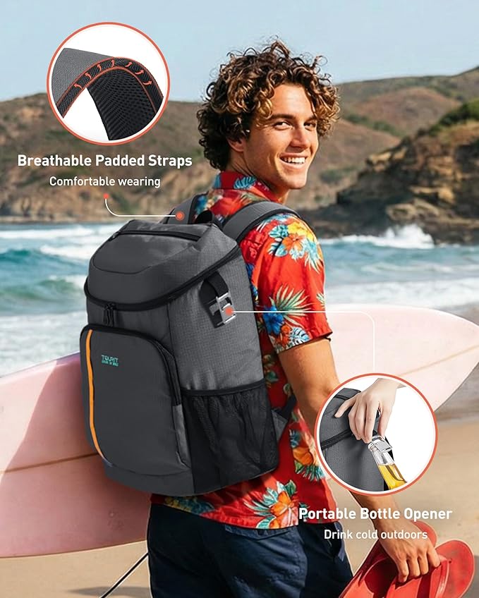 TOURIT Cooler Backpack 30 Cans Lightweight Insulated Backpack Cooler Leak-Proof for Men and Women