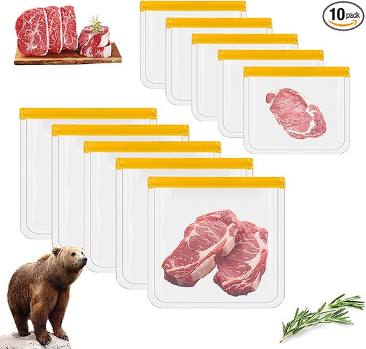 10 Pack Bear Canister for Backpacking, Reusable Odor Proof Bear Bags Waterproof to Use with Bear Canister for Backpacking fit Camping Hiking Home Organization Water Sports