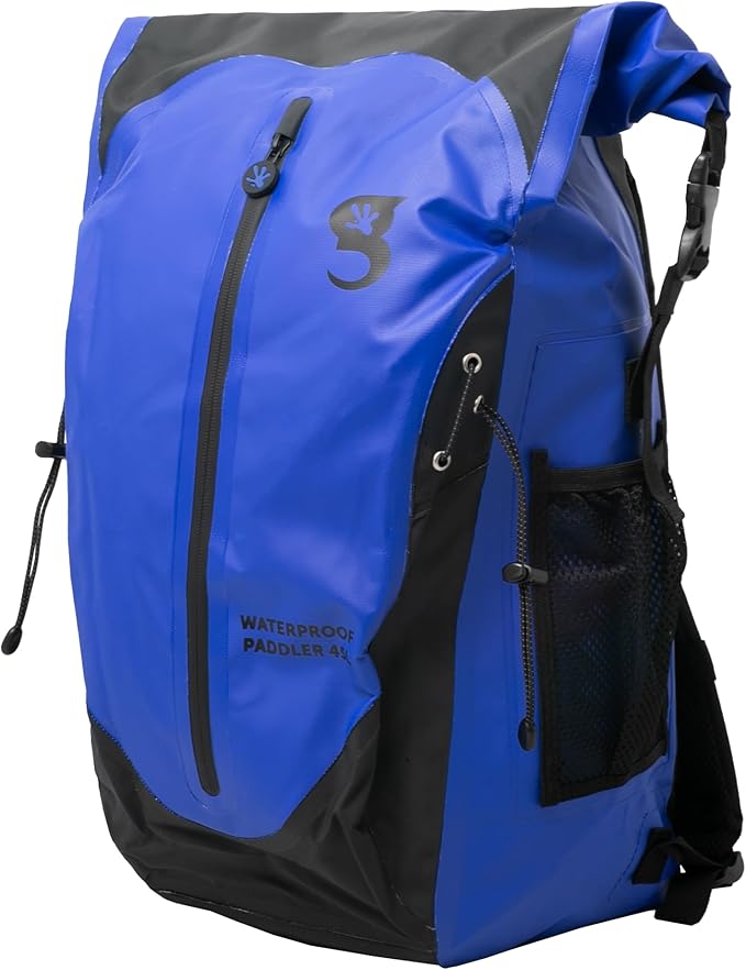 geckobrands Paddler Waterproof 45L Backpack, Large Dry Bag with Padded Shoulder Straps, Waist Strap, Chest Strap