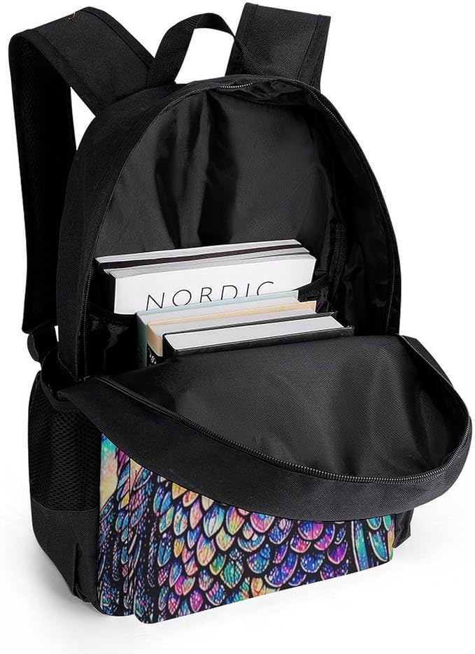 Supdreamc Rucksacks Lightweight Multipurpose Anti-Theft Galaxy Owl Shoulder Bag Big Capacity Laptop Book Bag Rucksack With Padded Straps