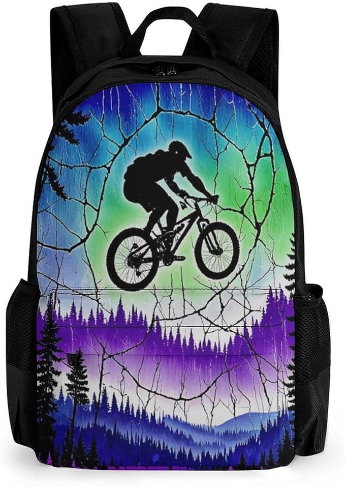 Supdreamc Lightweight Daypack Bookbag for Trekking Business Walking Cycling, Big Capacity Anti-Theft Multipurpose Carry On Bag, Over The Mountains Motorcycle Motocross Art Business Computer Bag