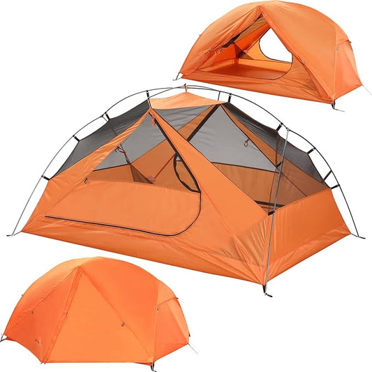 Clostnature 1/2 Person Backpacking Tent - Lightweight Two Person Tent for Backpacking, Easy Set Up Waterproof Camping Tent for Adults, Kids, Scouts, Large Size Outdoor, Hiking, Mountaineering Gear