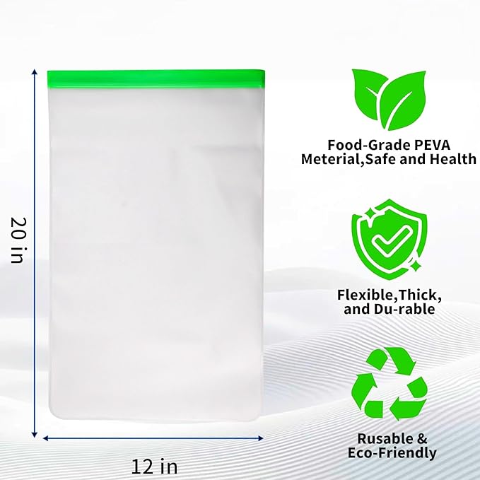 Odor Proof Storage Bags-12ｘ20 Inch, Reusable Double-Tracked Zip Closure Barrier Storage Bags Lock in Odors Keep Contents Fresh and Waterproof, Large No-Odor Bear Bag fit Camping, Hiking(Green 8 Pack)
