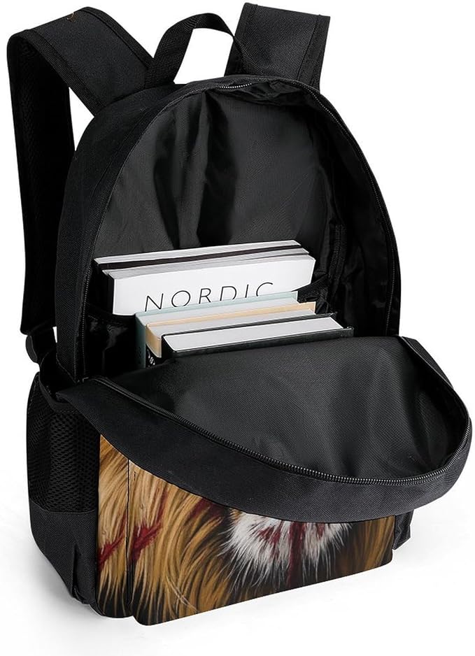 Supdreamc Casual Daypack Multipurpose Anti-Theft Large Capacity Carry On Bag, Lion Blood Art Casual Daypack Climbing Shoulder Bag With Padded Straps