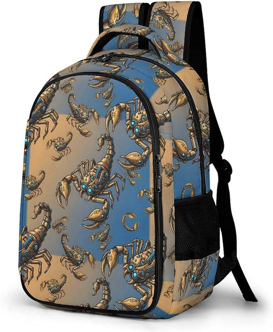 Casual Travel Laptop Backpack Scorpion Animal Pattern, Lightweight Anti Theft Computer Bag with Large Capacity for Men Women College Work