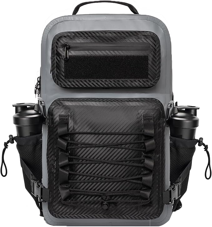 Dry Bag Waterproof Backpack 30L Tactical Backpack for Kayaking Hiking Boating Paddle Boarding Fishing Travel Camping Beach Floating Dry Bag for Men Women (Grey)