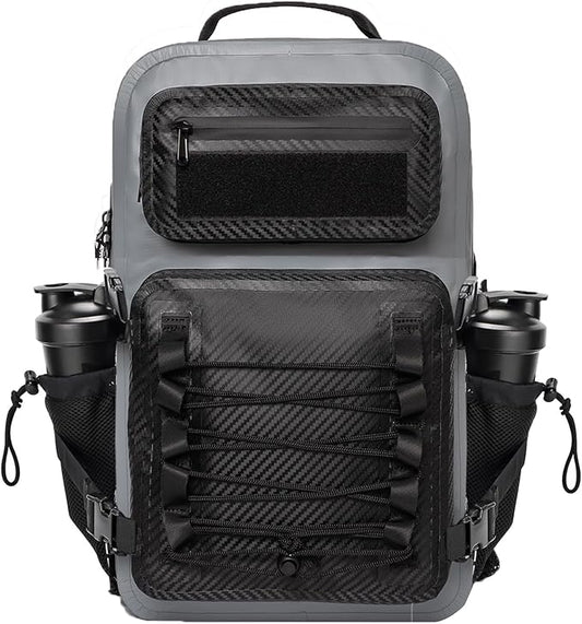 Dry Bag Waterproof Backpack 30L Tactical Backpack for Kayaking Hiking Boating Paddle Boarding Fishing Travel Camping Beach Floating Dry Bag for Men Women (Grey)
