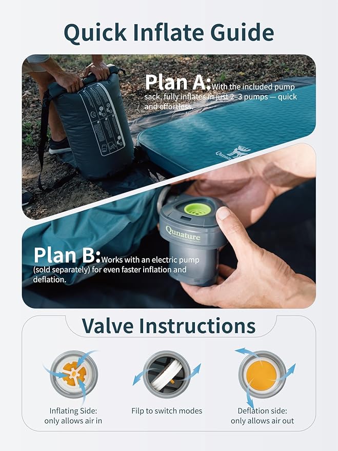 4" Thick Self Inflating Sleeping Pad with Foam, Air Camping Mattress,Innovative Y-Shaped Telescopic Structure,High R-Value and Portable Double Camping Mats for Camping