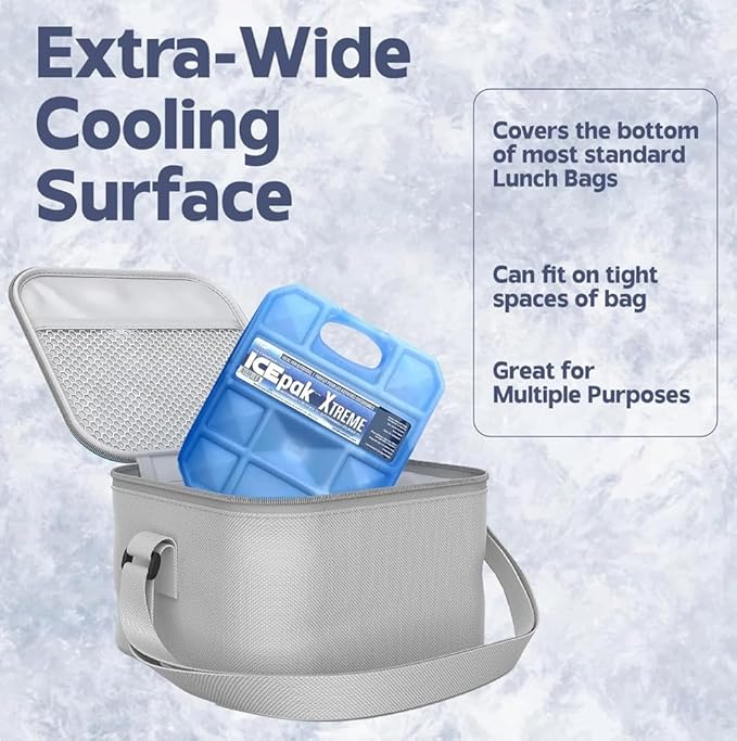 Cryopak ICEpak Extreme Large Hard Shell Reusable Ice Packs for Coolers and Lunch Box Use, Freezer Safe Gel Design, Medical Grade Cooling, Non-Toxic and BPA Free, Essential Travel Accessories