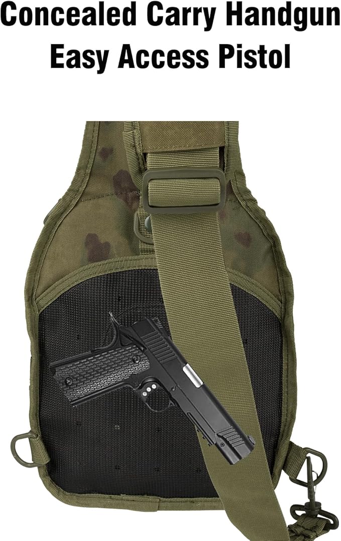 BOMTURN Tactical Backpack-1000D Waterproof Military Backpack/Laser-Cut/CCW Bags Sling Bag Tactical Satchel Shoulder Bag Men