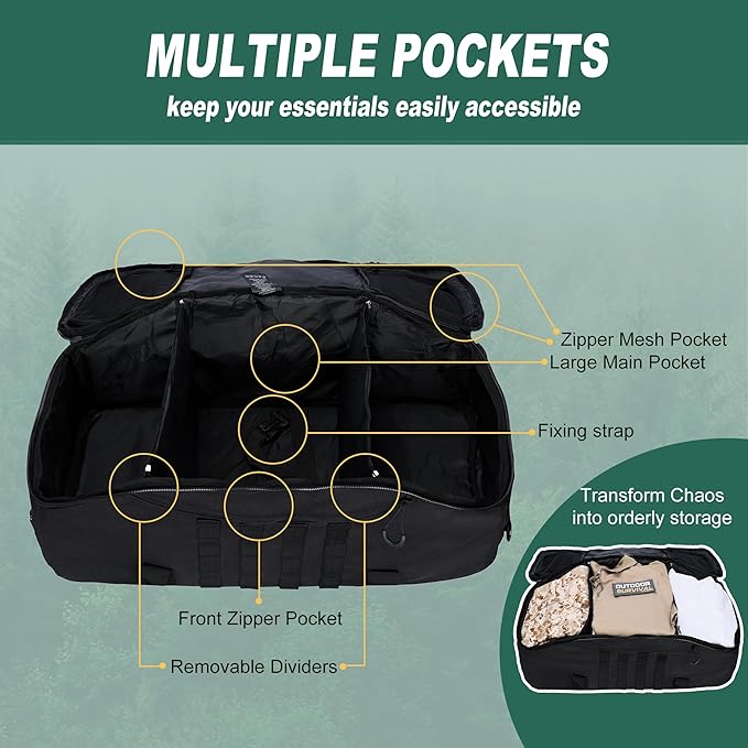 Gym Bag Duffle Bags Backpack Travel Duffle Bag with Weekend Overnight Bag for Outdoor Tactical Sports Travel Camping Hunting