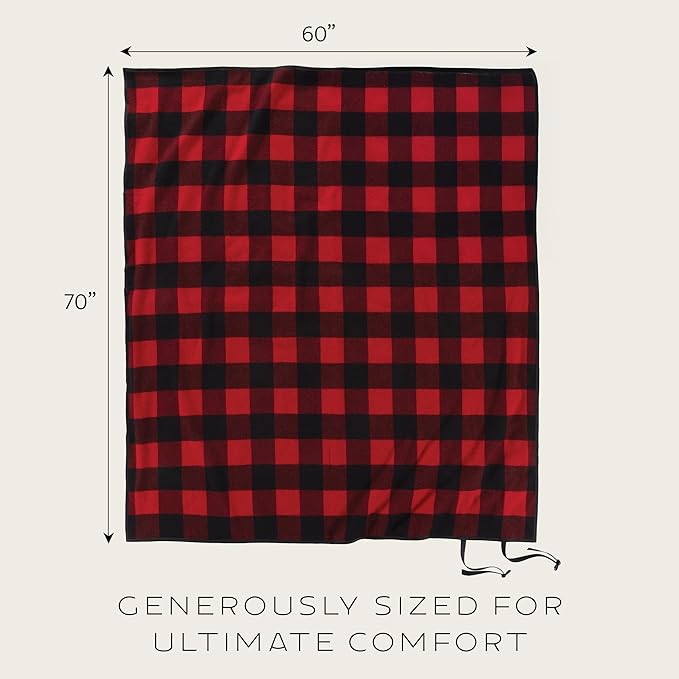 Pendleton Roll-Up Travel Blanket 60” x 70”, Durable Wool Blanket with a Waterproof Nylon Backing, Portable for Travel, Camping and Picnics with Leather Handle Grip and Patch