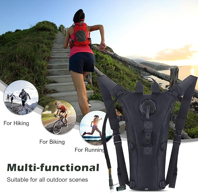 Hydration Pack Backpack with 3L Bladder, Tactical Water Bag for Hiking, Biking, Running, Walking and Climbing