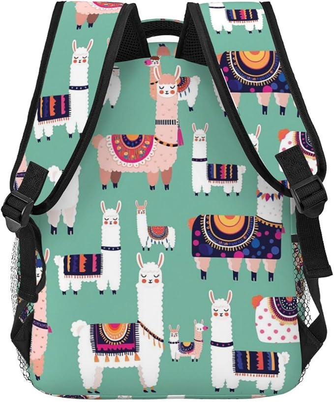Rucksacks Lightweight Multipurpose Anti-Theft Alpaca Llama Animal Shoulder Bag Big Capacity Traveling Camping Backpack With Side Pockets