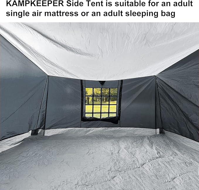 KAMPKEEPER Side Tent,Camping Tent for 10' x 10' Pop Up Canopy, Easy Set Up Gazebo,Compatible with 10' Wide Canopy Tents (Grey)