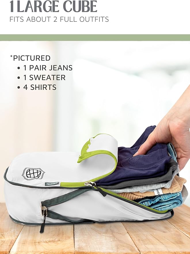 Compression Packing Cubes Set for Carryon Suitcases- Lightweight, Durable Clothes Organizer